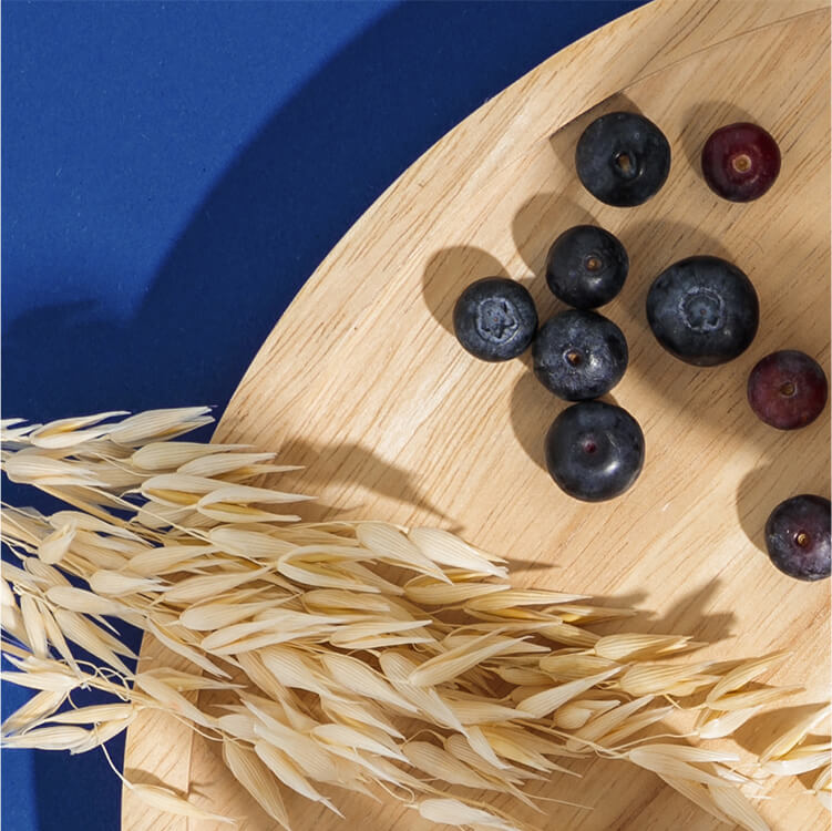 Heidelbeeren und Hafer