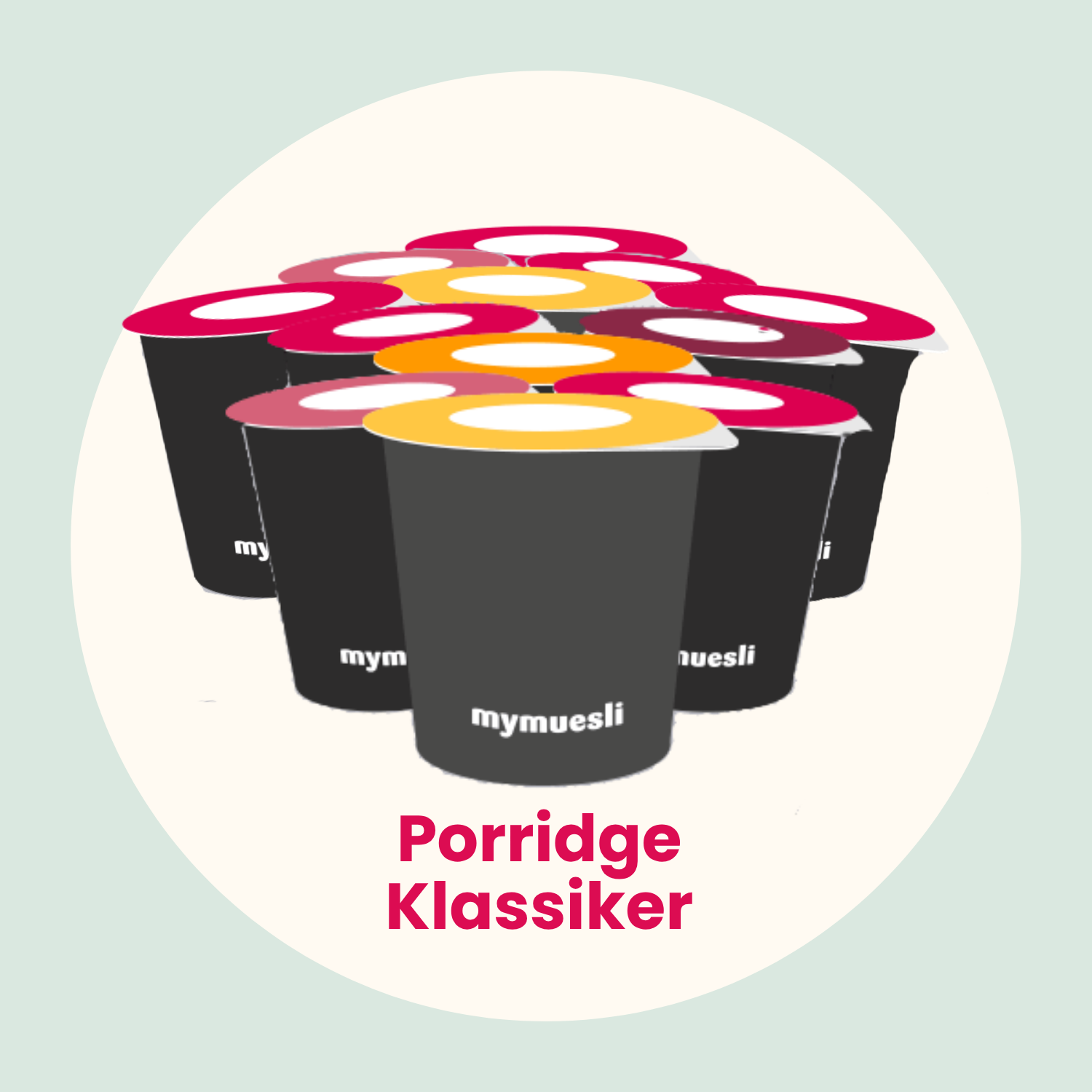 12 Porridge Portionsbecher in verschiedenen Sorten