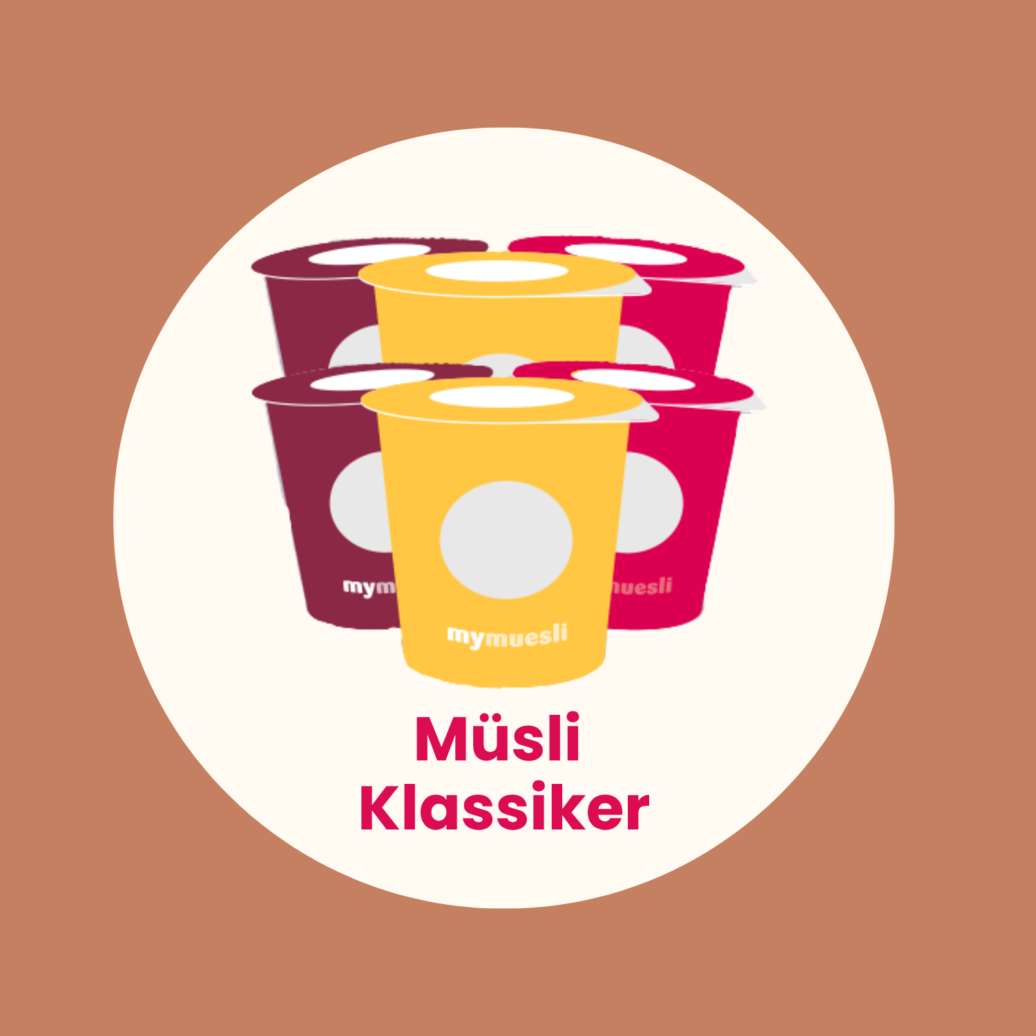 6 Müsli Portionsbecher in verschiedenen Sorten