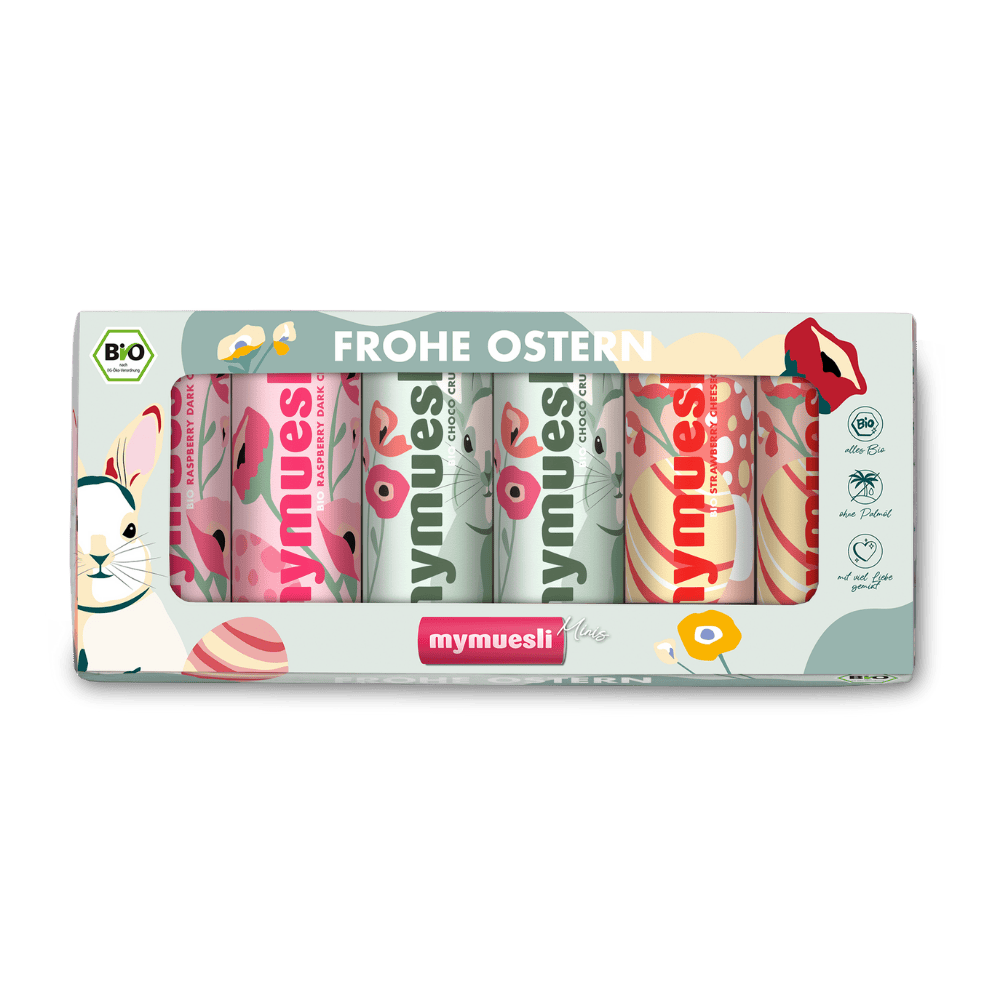 Coffret cadeau de 6 mini-mueslis de Pâques