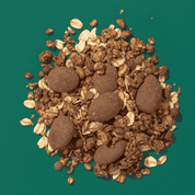 Abbildung des Müslis, Haferflocken, Schoko Crunchys und Choco Mandeln