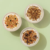 3 Müsli Schalen mit verschiedenen Müslis 
