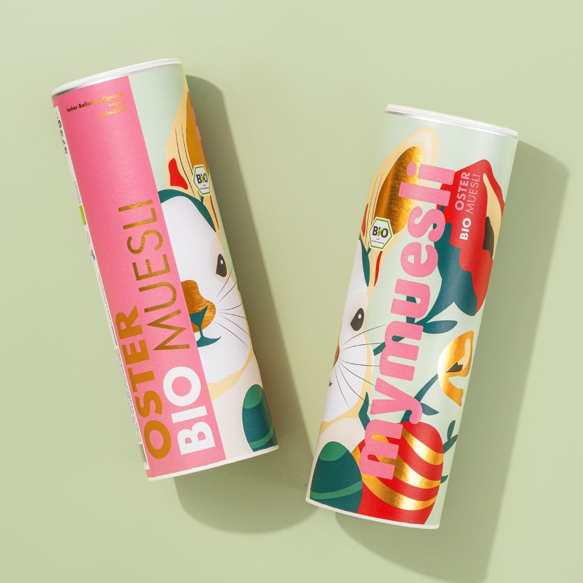 Abbildung Vorder- und Rückseite Oster Müsli Dose