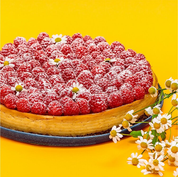 Vegan Raspberry Cheesecake in einer Springform