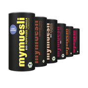 mymuesli Bio Porridge 6er Probierpaket mit Poppyseed Vanilla Porridge, Banana Choc Porridge, Classical Porridge, Wildberry Chia Porridge, Chocolate Brownie Porridge und Raspebrry Coconut Cherry Porridge