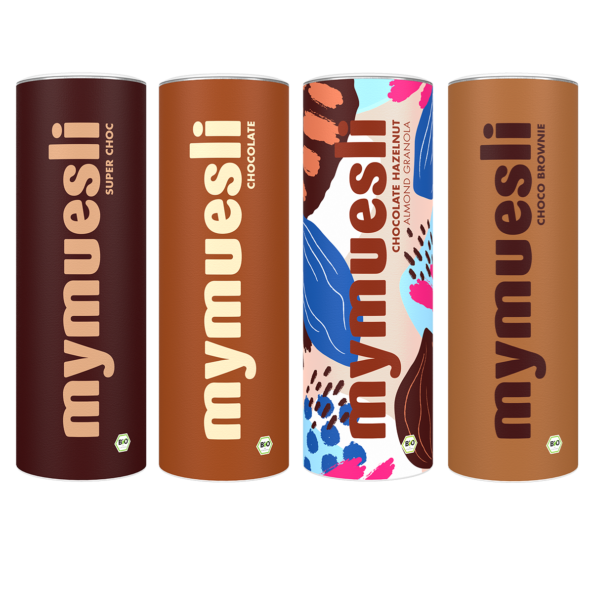 mymuesli Bio Favourite Chocolate Müsli Paket mit Super Choc, Chocolate und Choco Brownie Müsli sowie Chocolate Hazelnut Almond Granola