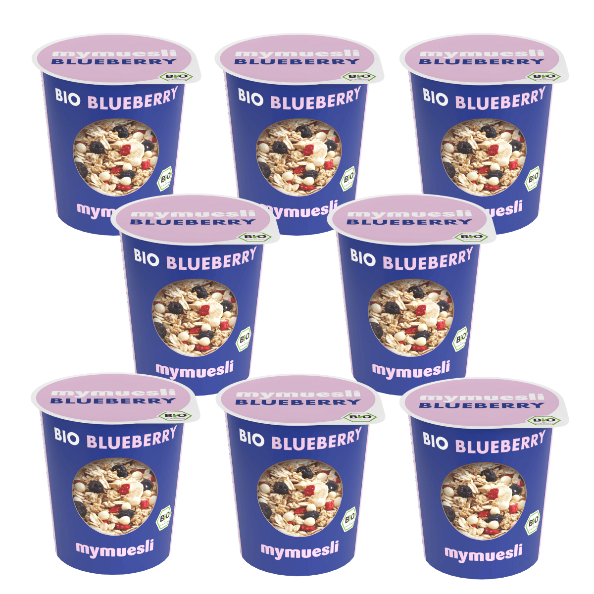 mymuesli Portionsbecher Blueberry 8er Pack