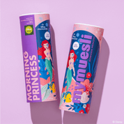 Zwei Disney Morning Princess Müsli Dosen nebeneinander mit Arielle und Fabius im Design