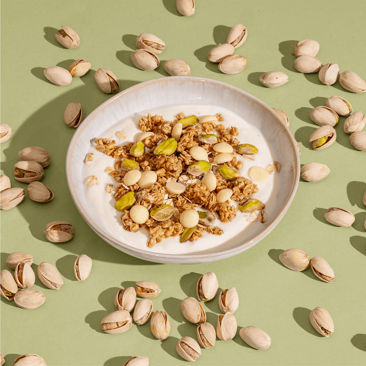 Voorraadpakket White Choc Pistachio Crunch & Bewaardoos