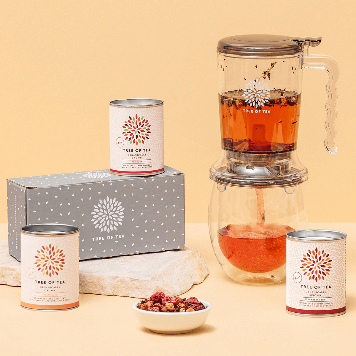 Tree of Tea Tea Maker im Set mit Tee und Teeglas