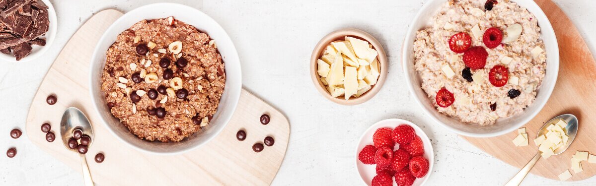 Schoko Porridge Fruehstueck