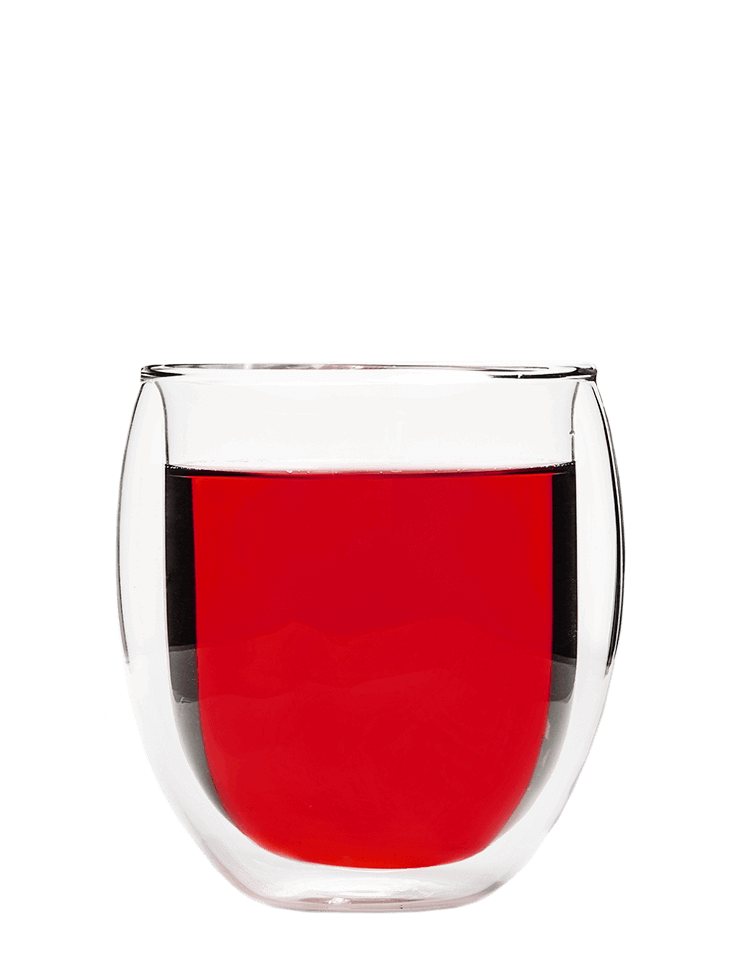 Teeglas mit doppelwandiger Beschichtung.